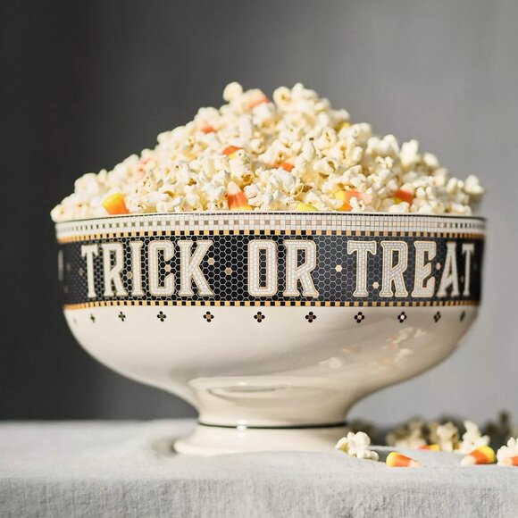 Anthropologie The Bistro Tile Stoneware Candy Bowl Halloween Edition NEW - Picture 1 of 12